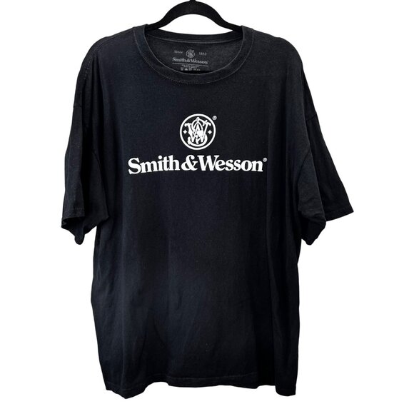 Smith & Wesson T Shirt XXL Black Crewneck Short Sleeve Graphic Logo - Picture 1 of 3